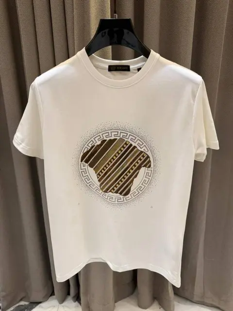 Versace Diamond Studd Round Neck T-shirt White