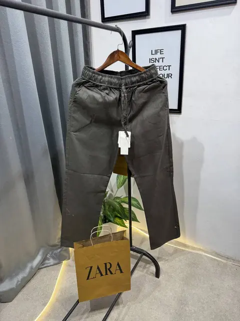 Zarra Summer imported linen trouser olive