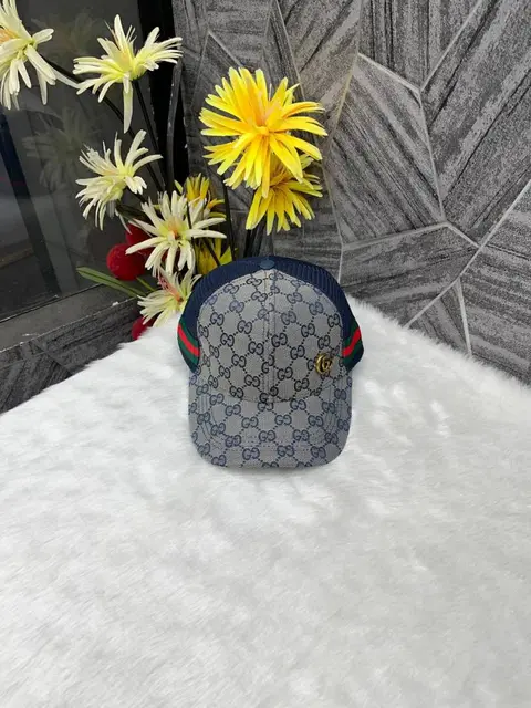 Gucci GG Small Side Logo Stripes Premium Net Unisex Cap With Safety Box