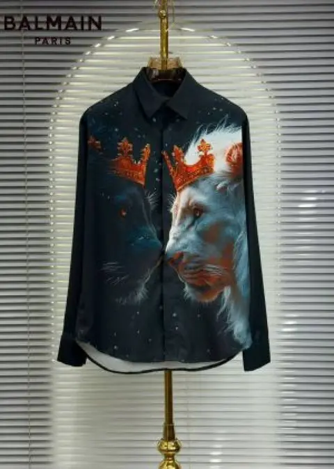 Balmain Imported Printed Premium Shirt Blackk
