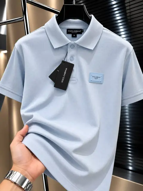 Dolce Gabana Chest Logo Polo T-shirt Sky