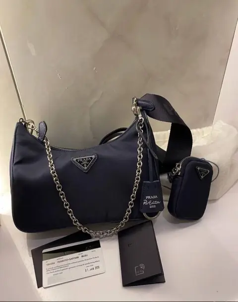 Prada Re Edition 2005 Black Nylon Crossbody With Original Box