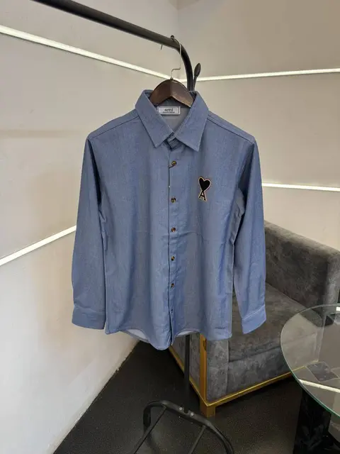 Ami light blue denim style imported shirt with front and back pattern