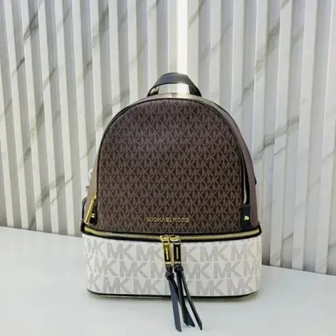 Michael Kors MK Rhea Backpack With Dust Bag (Coffee White - 758)
