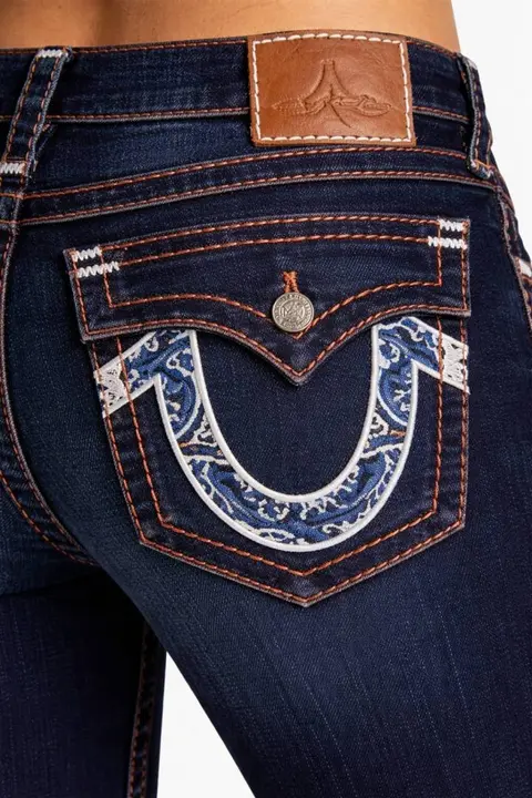 True Religio n Jet Blue Boot cut Premium Imported Stretchable lycra fabric Denim with back flap pocket Design 3703