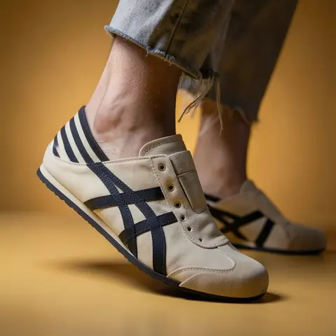 Onitsuka Tiger slip on Paraty cream navy