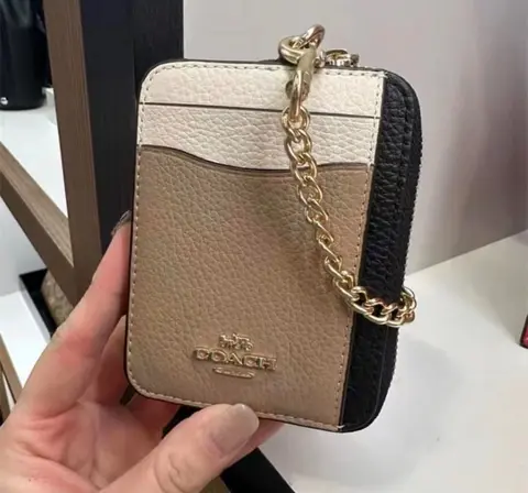 Coach Zip Card Case Mini Wallet With Original Box