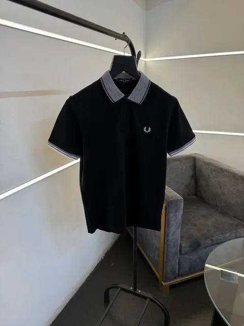 Fred perry imported polo tshirt black sale