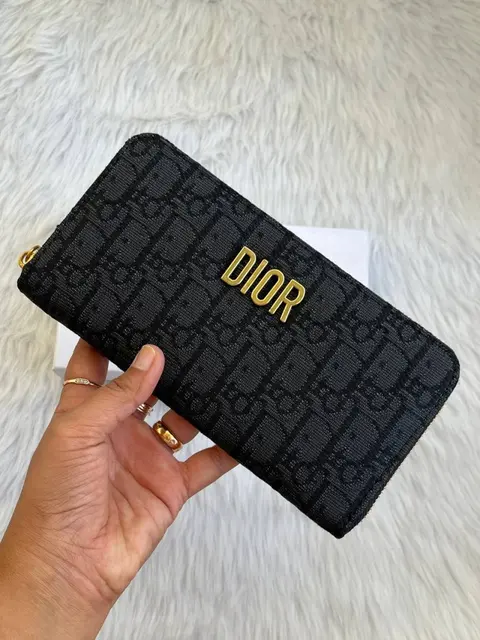 Dior 85 Black Zippy Wallet With OriginalBox