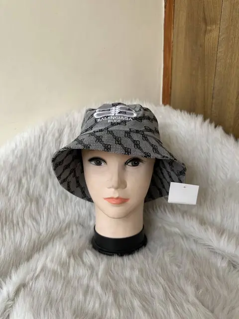 Balenciaga BB Monogram Grey Premium Unisex Bucket Hat With Safety Box
