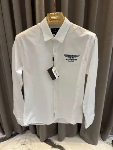 Hackett Aston Martin Chest Logo Full Sleeves Shirt White