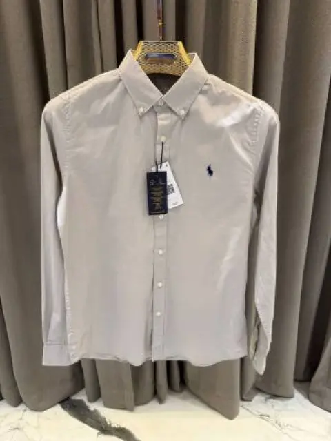 Ralph Lauren Chest Logo Full Sleeves Shirt Grey