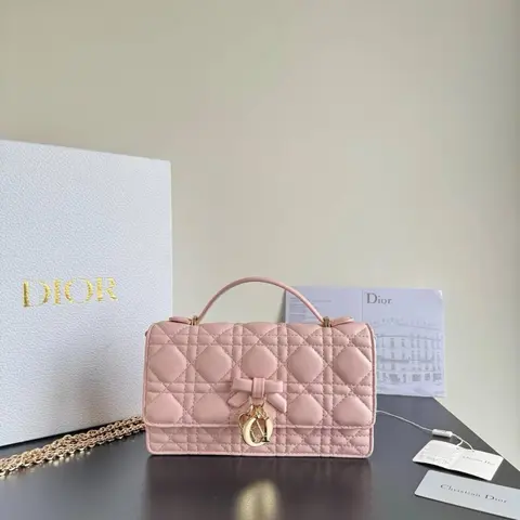 Dior Cannage Small Top Handle Bag With Original Box & DustCover