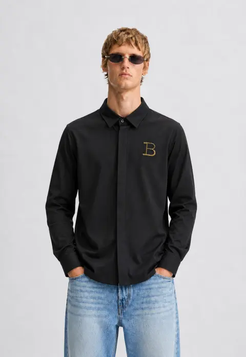 Balmain IMPORTED STORE ARTICLE DIAMOND CHINA SHIRT GREEN