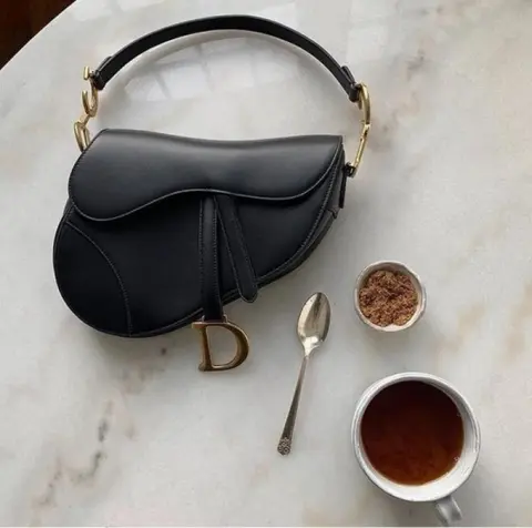 Dior Saddle Premium Leather Black With OG Box & Dust Bag (Black-365)