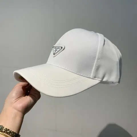 Prada Re Edition Nylon White Front Logo Premium Unisex Cap (With Safety Box)