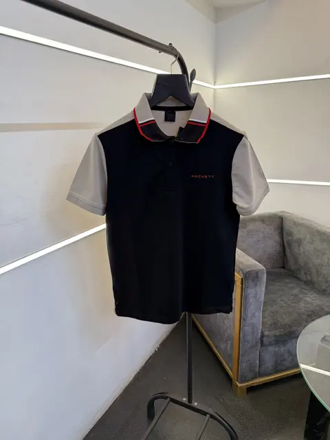 Hackett black beige imported polo tshirt
