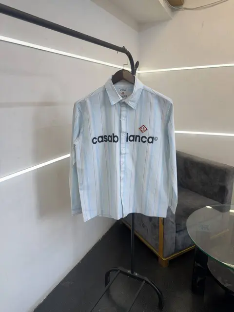 Casablanca premium boxy fit full sleeves shirt Sky blue