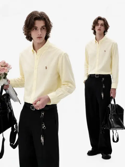 Ralph L-AURENx P-OLO IMPORTED STORE ARTICLE SHIRT linen fabric