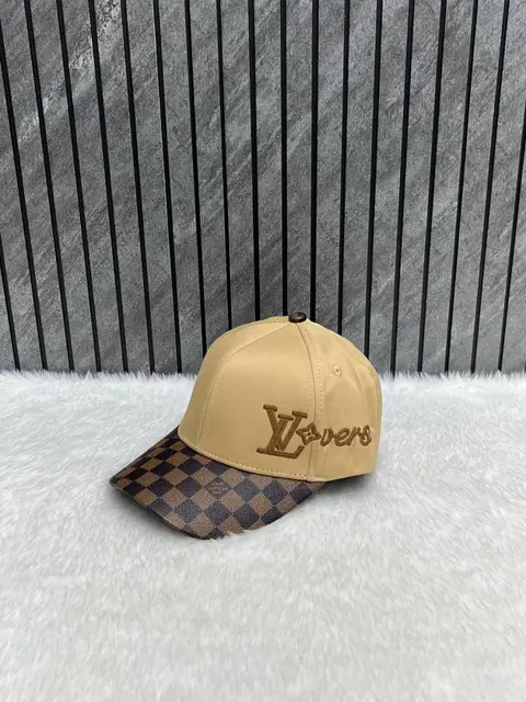 Louis Vuitton Signature Lovers Side Logo Apricot Premium Unisex Cap With Safety Box