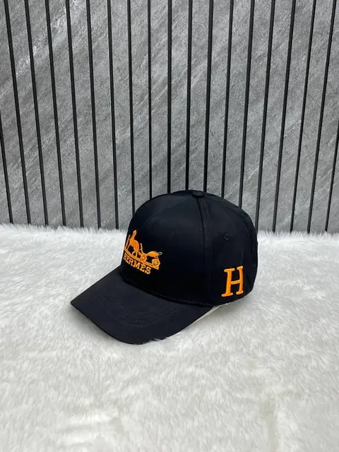 Hermes Front Logo Black Premium Unisex Cap With Safety Box