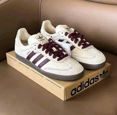 Adidas Samba Wonder White Maroon Men Leather Quality