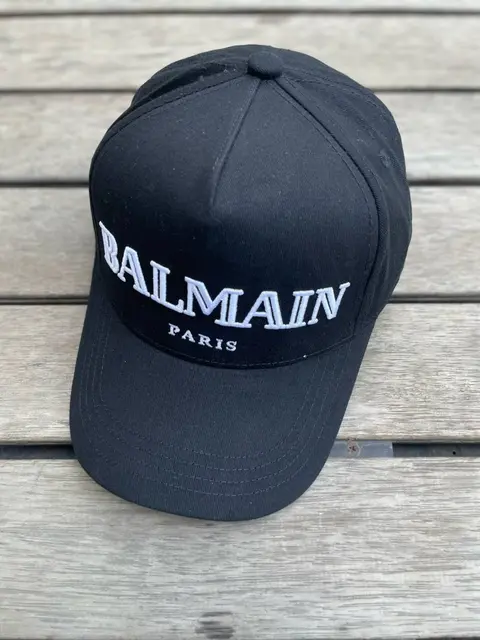 Balmain paris black white logo premium unisex cap with safety box