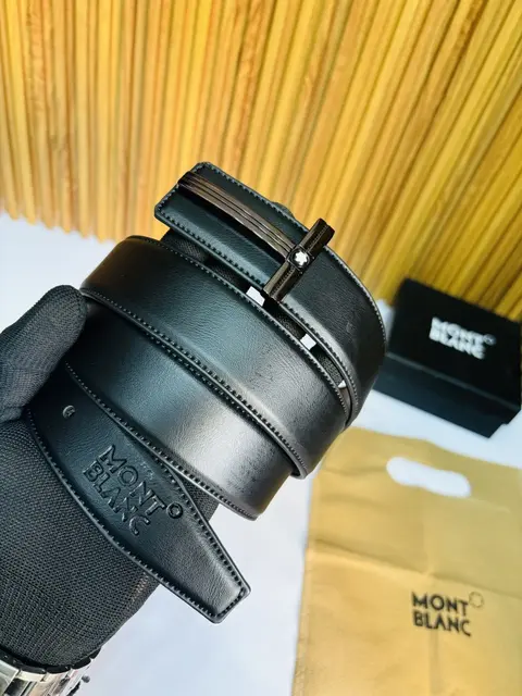 02 MONT BLANC SHINING BROWN PREMIUM QUALITY REVERSIBLE BELT WITH BOX