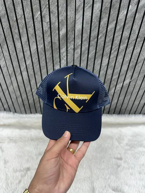 Calvin Kline Royal Blue Premium Large Front Logo Trucker Hat
