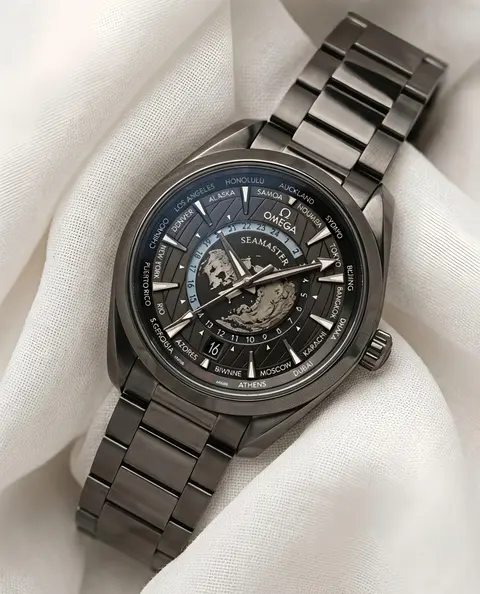 Omega Seamaster Aqua Terra GMT Worldtimer Full Black