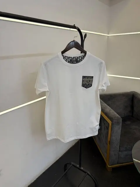 Christian diyor turkish imported round neck tshirt with brand patch white