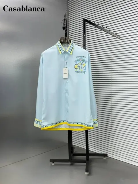 Casablanca Sky Blue Printed Shirt