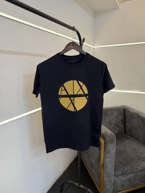 AX nevy blue turkey imported 3d print round neck tshirt