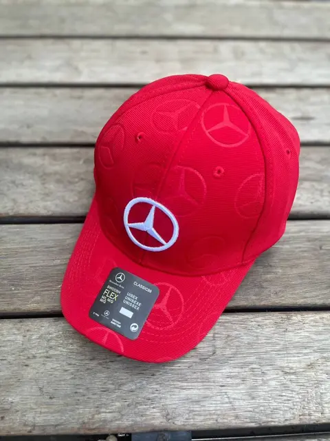Mercedes Benz White Logo Red Print Premium Unisex Cap