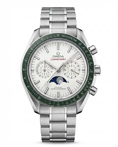 Omega Speed Master CO Axial Chrono Meter Silver White Dial