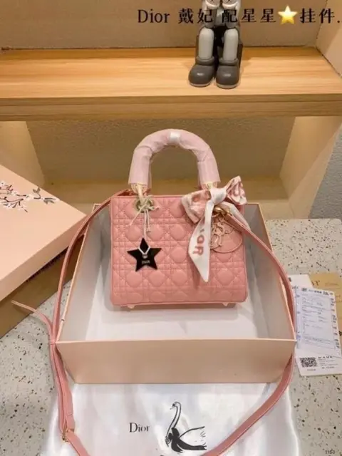 Dior Lady My ABC Elite Quality With OG Box & Dus Bag & Scarf WIth Star Charm (Pink-294)