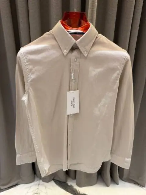 Calvin Kline Chest Logo Full Sleeves Shirt Cream