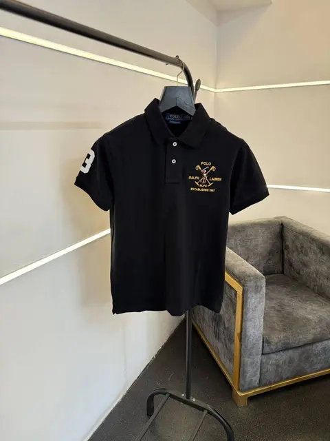 Ralph lauren embroidery logo imported polo tshirt black sale