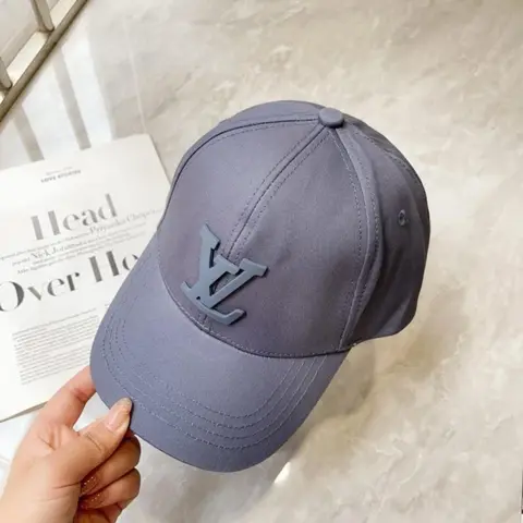 Louis Vuitton Front Logo Embossed Premium Unisex Cap (With Safety Box) (Blue)