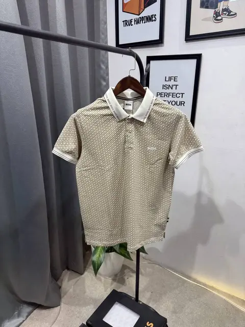 Hugo bos monogram imported box pack tshirt beige