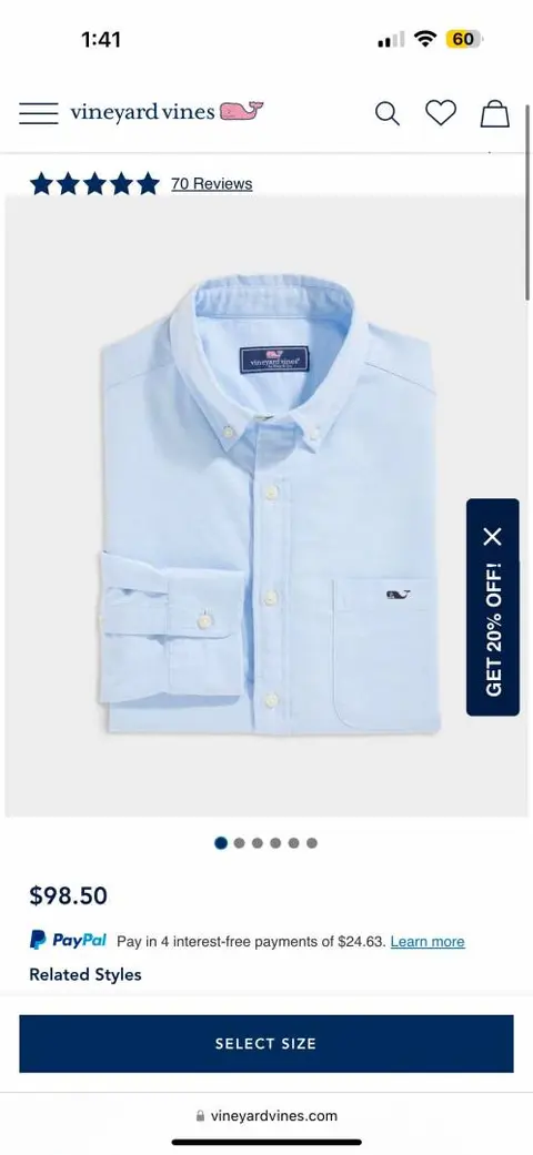 Vineyard Vines Premium Sky Blue Shirt