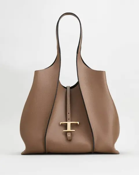 Todd's T Timeless Premium Quality Leather Bag With Extra Pouch & OG Box With Dust Bag (Beige - 636)