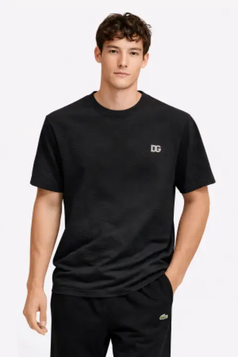 Dolce Gabana White Imported Embossed Monogram Tshirt Black