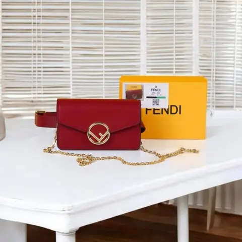 Fendi Vittelo Cruise 2Way Street Style Sling Waist Bag With OG Box & Dust Bag (Wine-812)
