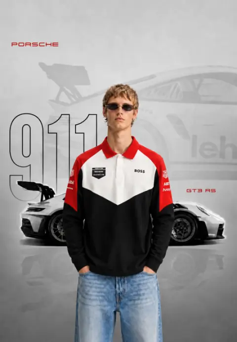 PORSCHE xBOSXS IMPORTED STORE ARTICLE POLO T-SHIRTxx