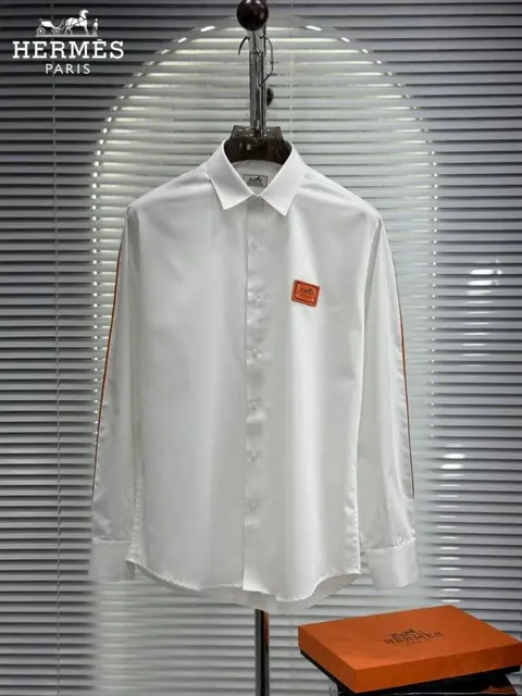 Hermes Chest Logo Box Pack Full Sleeves Shirt
