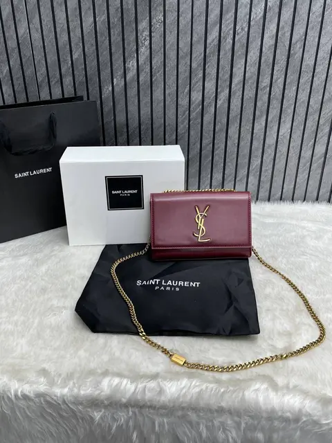 Ysl Kate Wine Shoulder Bag With Original Box - DustCover - Carrybag