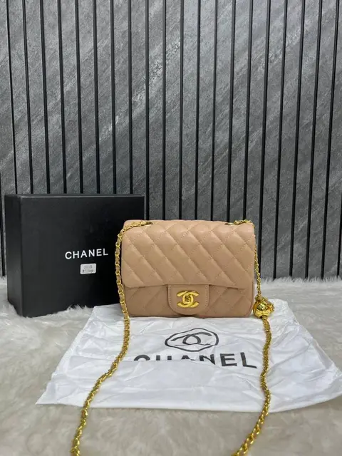 Chanel khakhi Mini Flap Crossbody Bag With OriginalBox DustCover