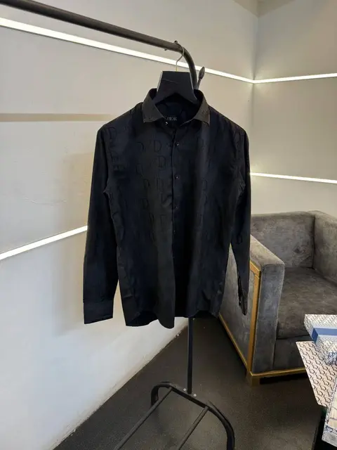 Dior Laser cut shadow print monogram imported box pack shirt black