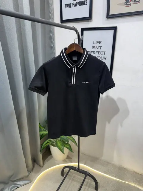 Hackett imported polo tshirt black